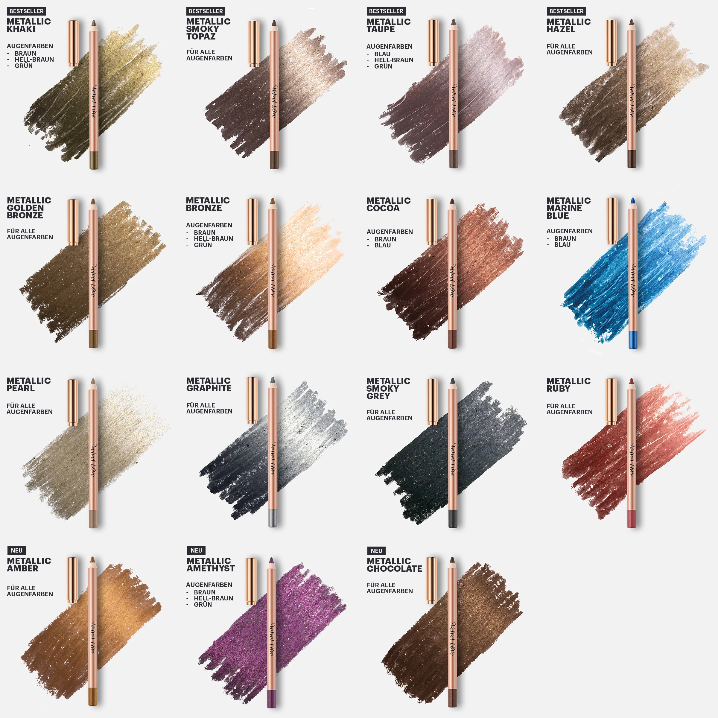 Velvet Love Eyeliner Pencil (Metallic Khaki) - Image 6